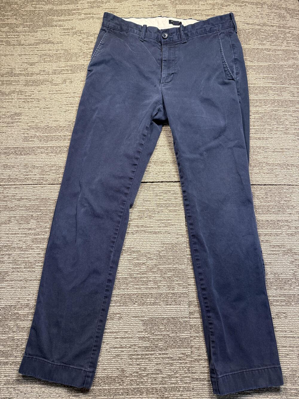 J Crew Flex Pants Mens 29x30 Blue Chino Flat Front Straight Leg Casual